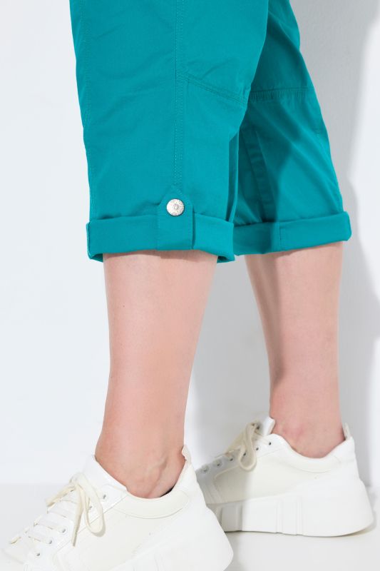 Pantalon cargo 7/8. Taille confortable, Attaches