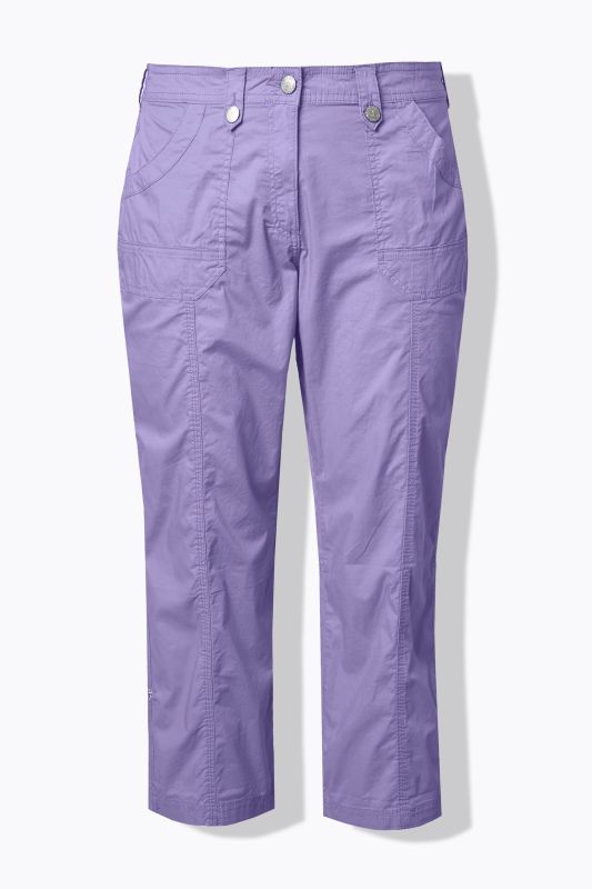 Pantalon cargo 7/8. Taille confortable, Attaches