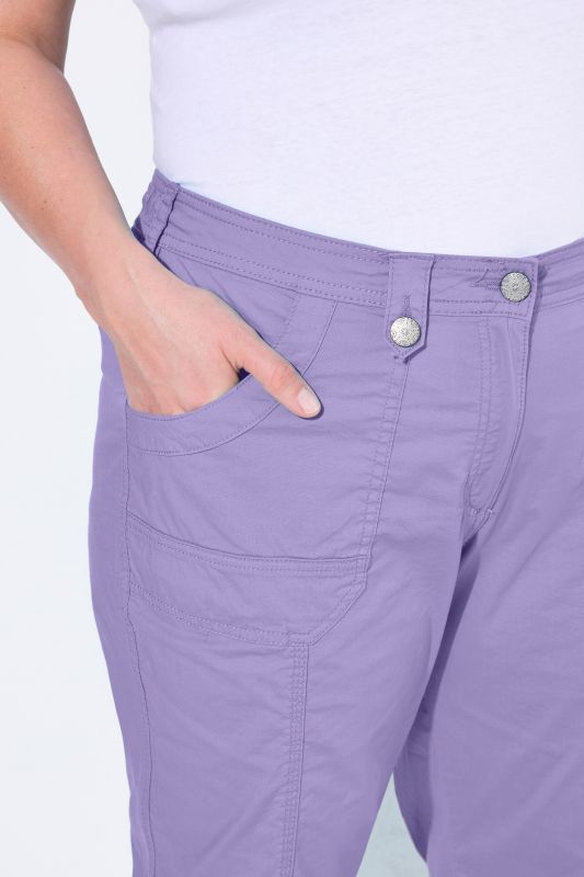 Pantalon cargo 7/8. Taille confortable, Attaches