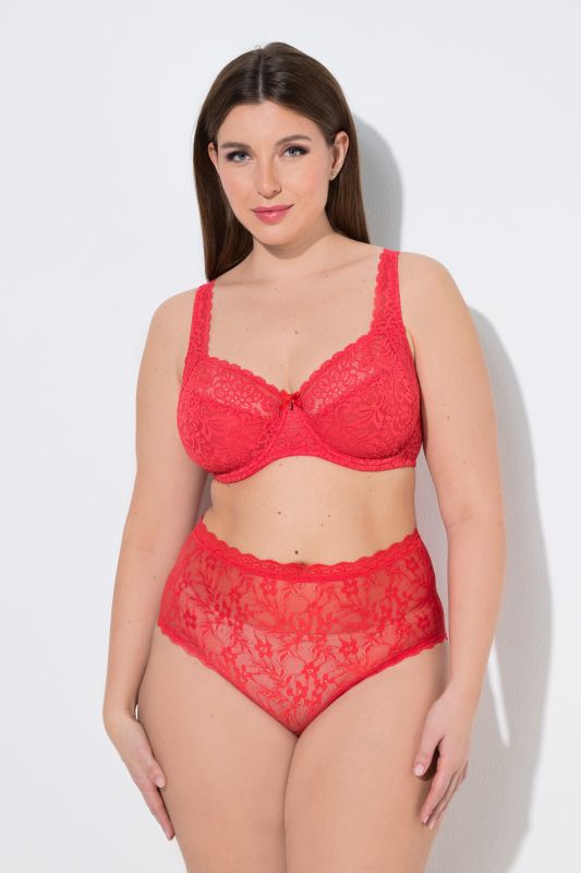 Soutien-gorge à armatures, dentelle florale, entièrement confectionné en dentelle, bonnet C-E