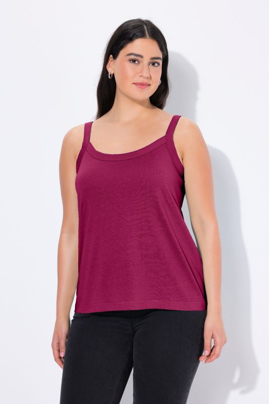 Débardeur à fines bretelles et décolleté rond, en modal mélangé