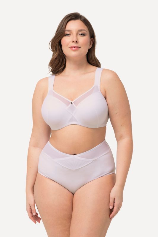 Soutien-gorge à armatures. Coques souples. Empiècements mesh - bonnet C-E