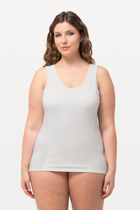 Maillot de corps sculptant, larges bretelles et col rond