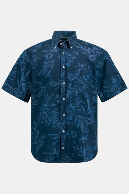 Chemise à manches courtes et col à pointes boutonnées, imprimé à fleurs - coupe Modern Fit