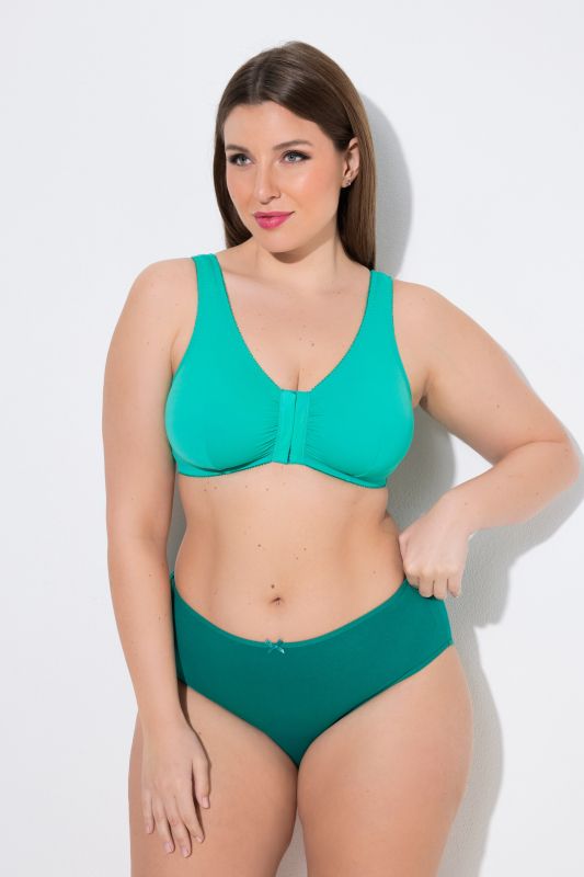 Bustiers, lot de 2, zigzag/uni, fermeture sur le devant, C/D