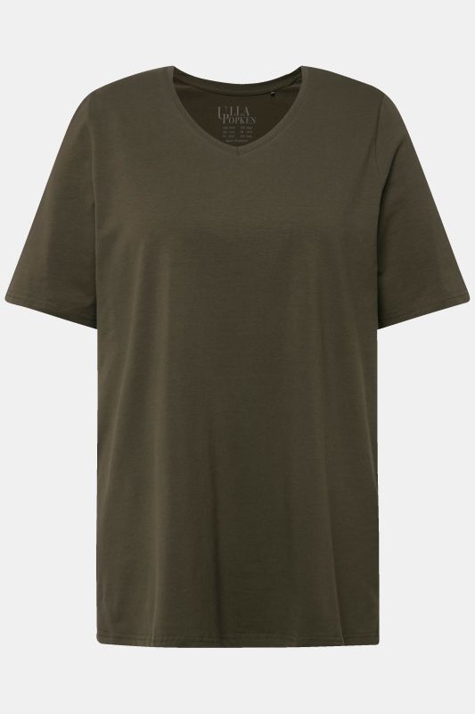 T-shirt à coupe évasée. Décolleté en V et manches courtes