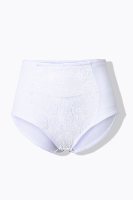 Culotte gainante, dentelle jacquard, taille haute