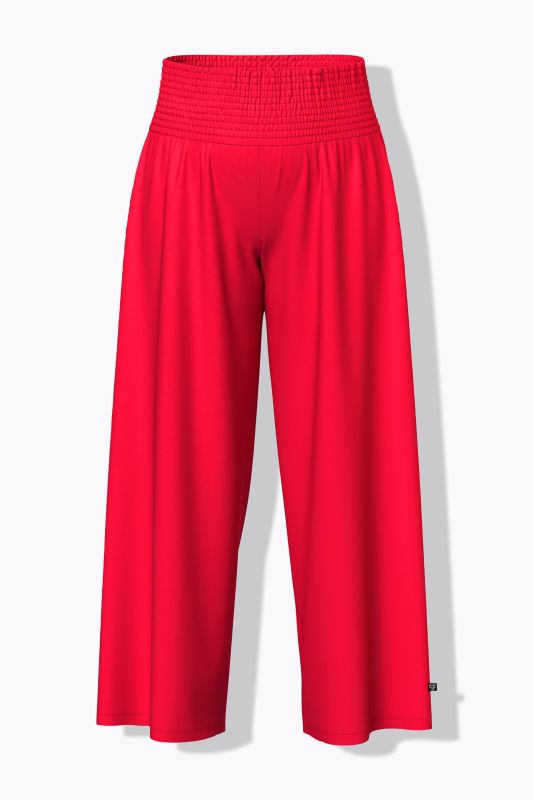 Pantalon Marlene. Jambe large et taille élastique