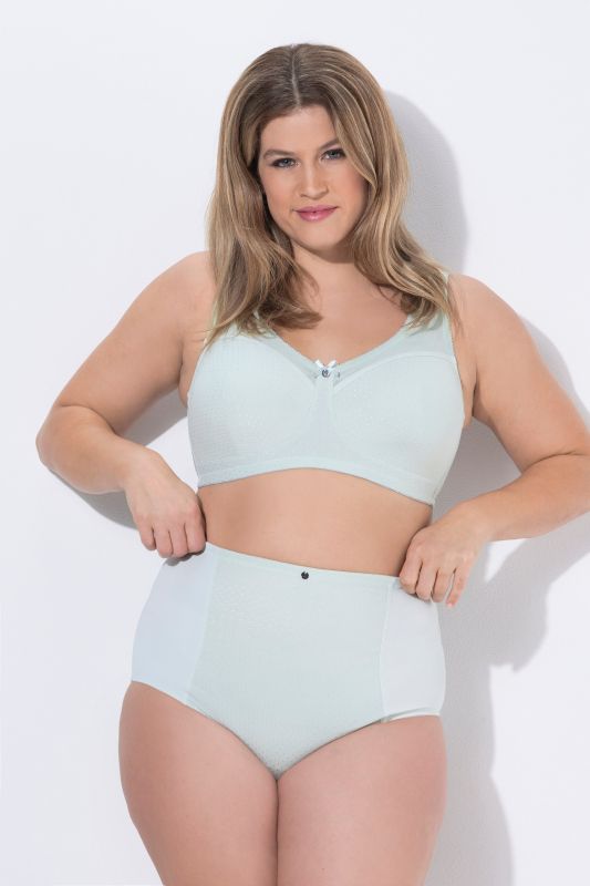 Culotte gainante, taille haute, empiècement jacquard