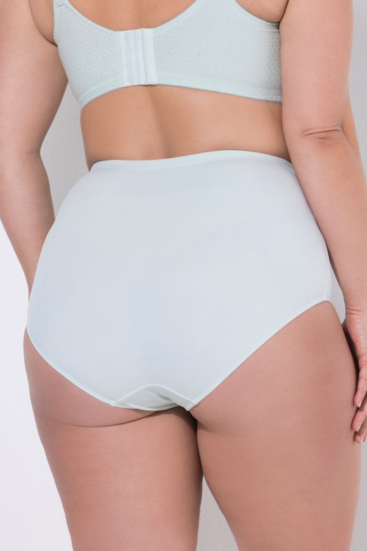 Culotte gainante, taille haute, empiècement jacquard