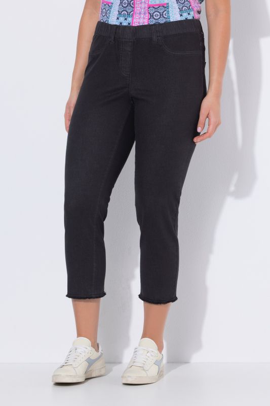 Pantalon 7/8 Sienna. Jambe étroite et ourlet frangé