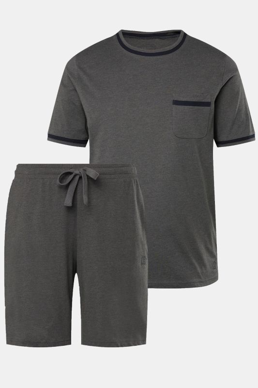 Pyjama en jersey chiné, deux pièces (short & T-shirt) - jusqu'au 8 XL