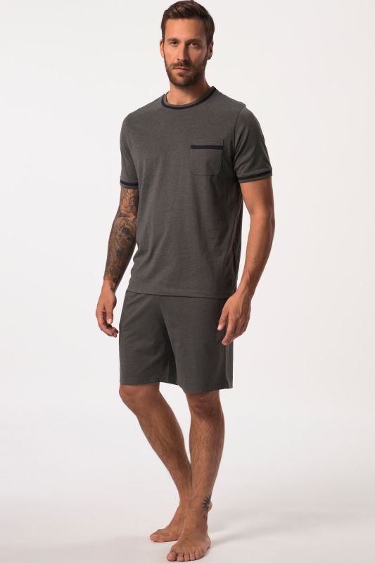 Pyjama en jersey chiné, deux pièces (short & T-shirt) - jusqu'au 8 XL