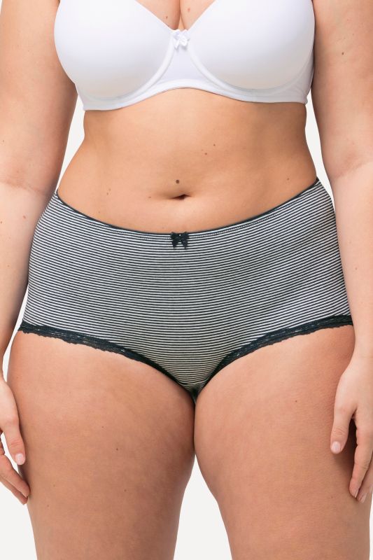 Lot de 3 culottes hipster, rayures/pois/uni