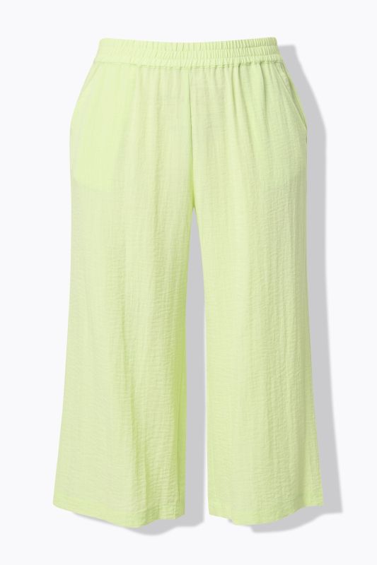 Jupe-culotte à taille élastique. Jambe large, longueur mollet