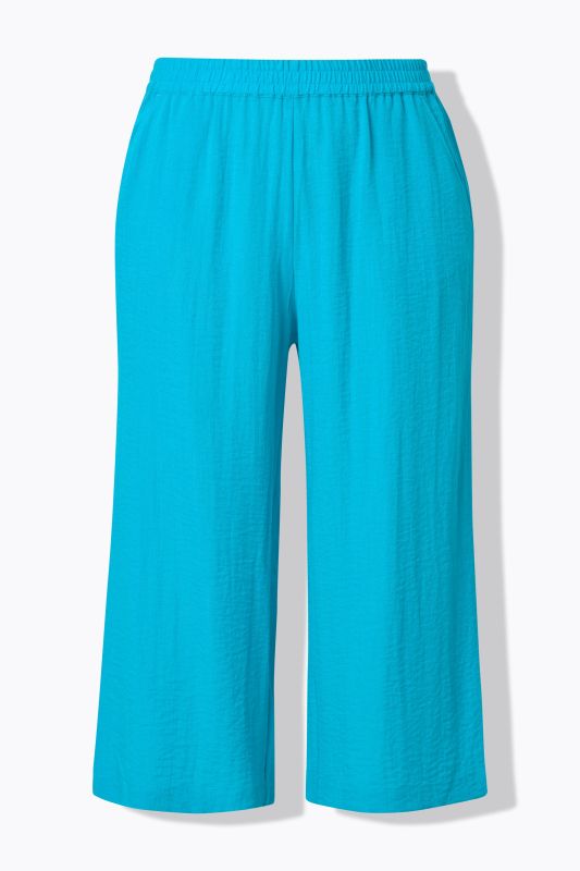 Jupe-culotte à taille élastique. Jambe large, longueur mollet