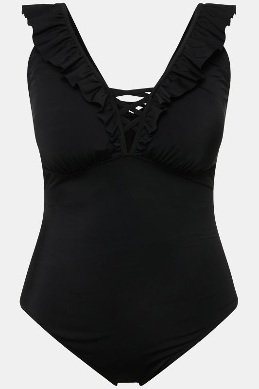 Maillot de bain à bonnets souples et volants