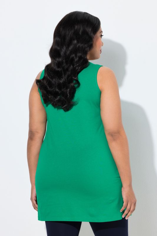 Débardeur, coupe évasée. Décolleté rond. Bretelles larges