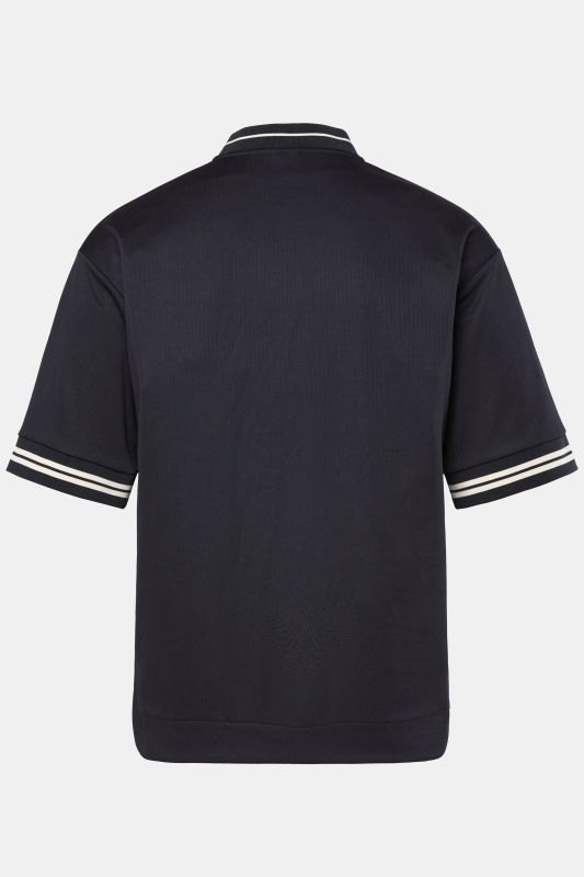 T-shirt oversize STHUGE à manches courtes, imprimé poitrine et col esprit blouson Teddy - jusqu'au 8 XL