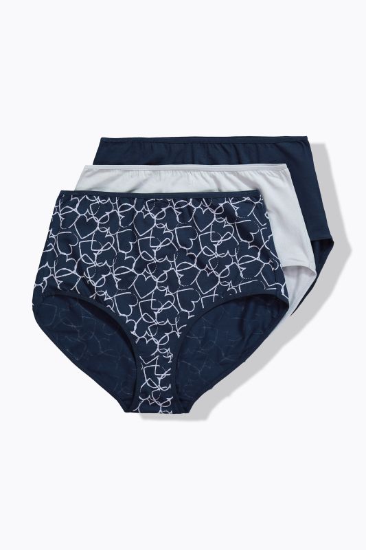 Culottes maxi en lot de 3, cœurs/uni