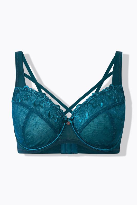 Soutien-gorge à armatures TruYou, dentelle transparente et rubans fantaisie - bonnet C-F