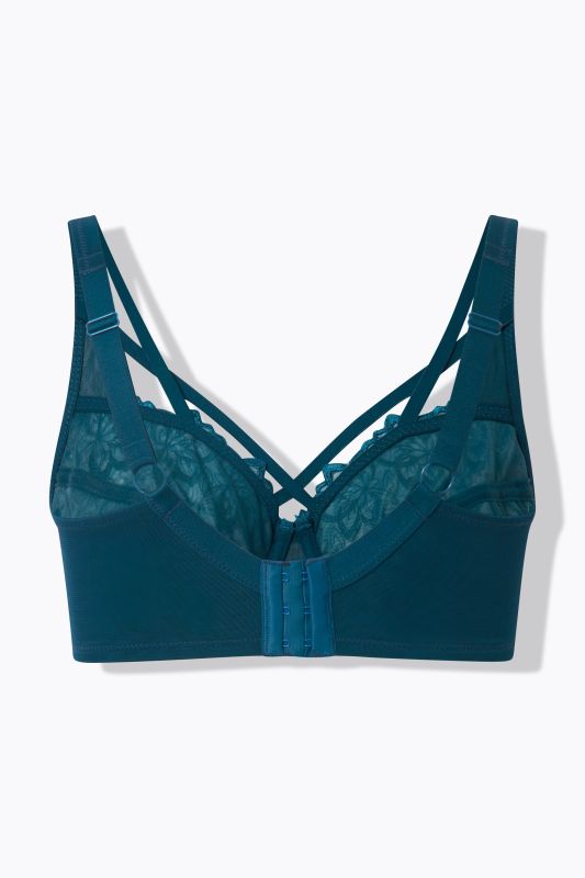 Soutien-gorge à armatures TruYou, dentelle transparente et rubans fantaisie - bonnet C-F