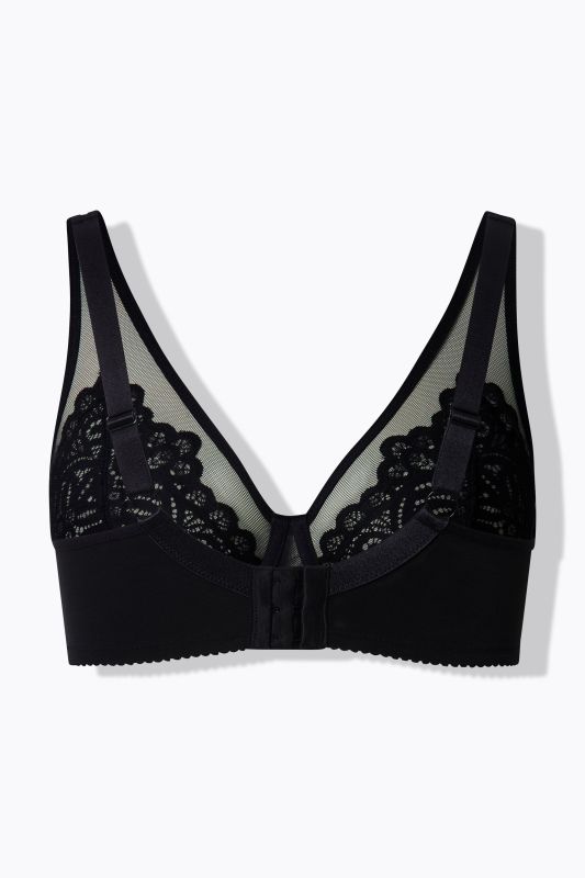 Soutien-gorge à armatures, dentelle et bretelles en mesh - bonnets B-E