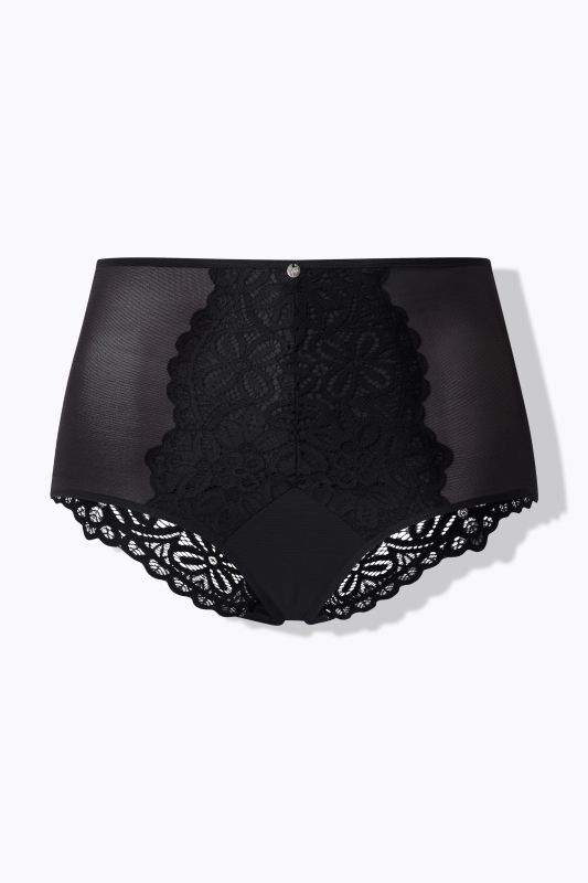 Culotte maxi avec dentelle florale, microfibre