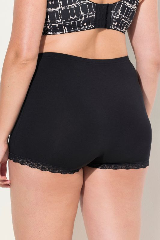 Lot de 3 culottes avec dentelle, rayures/couleur unie