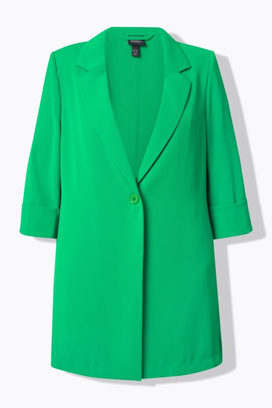 Blazer col à revers. Fermeture 1 bouton et manches 3/4