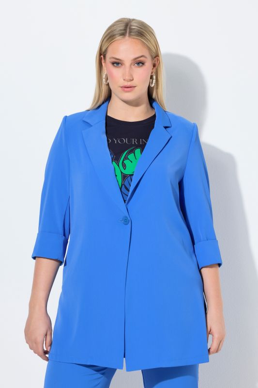 Blazer col à revers. Fermeture 1 bouton et manches 3/4