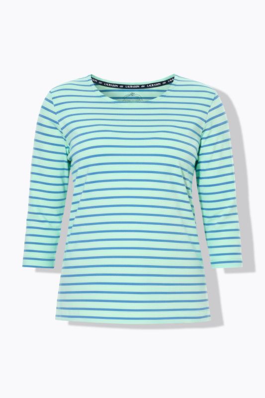 T-shirt rayé. Manches 3/4 et col rond