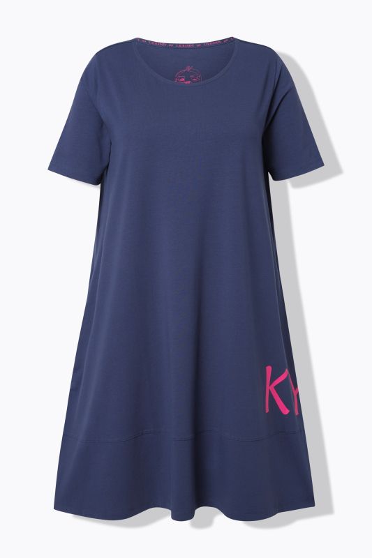 Robe en jersey à col rond et manches mi-hauteur, OEKO-TEX Made in Green