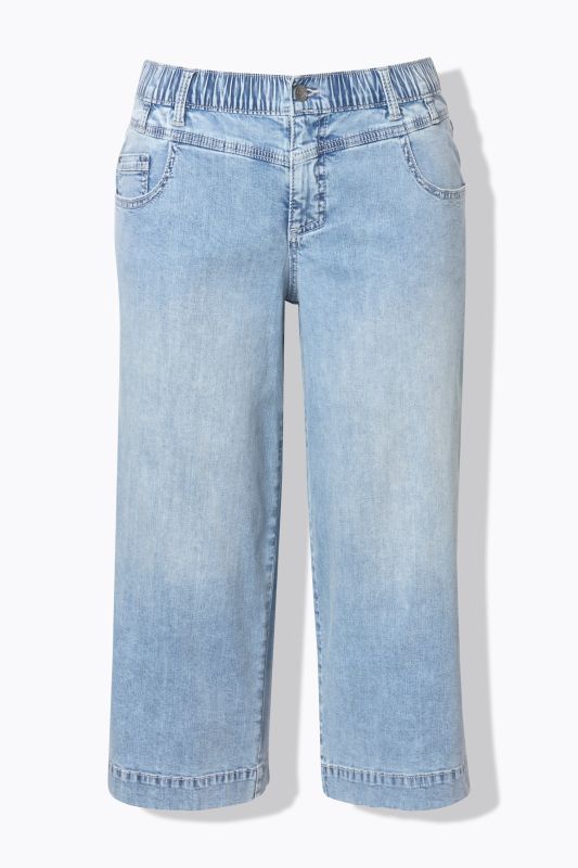 Jean culotte à jambes larges et 5 poches