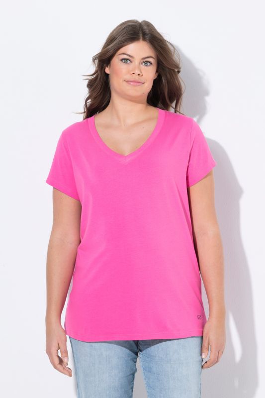 T-shirt à col V et manches 1/2. OEKO-TEX Made in Green