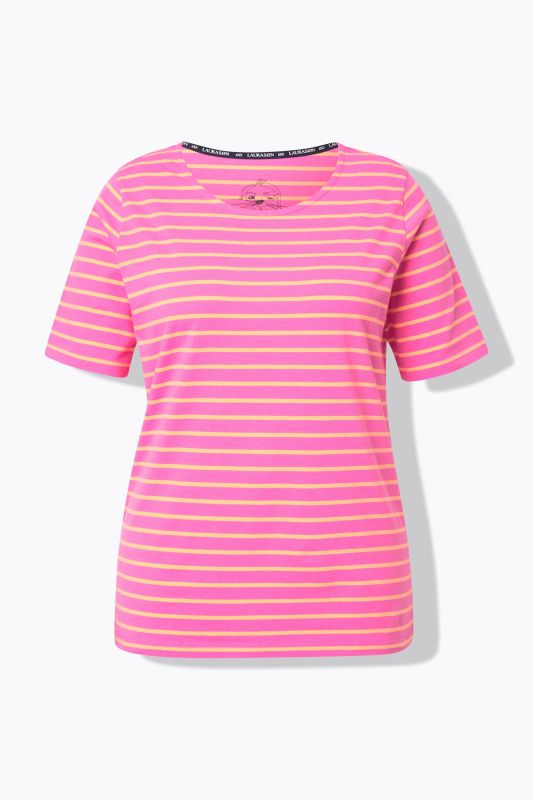 T shirt rayé à col rond et manches 1/2