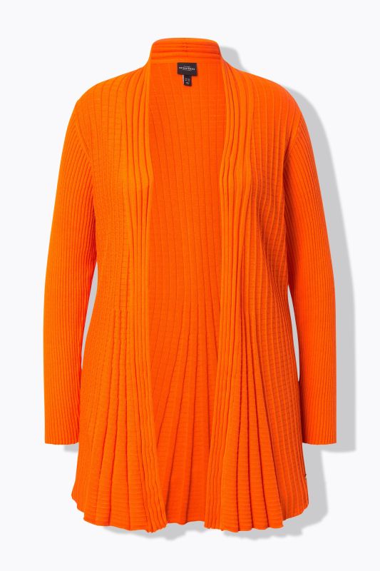 Cardigan plissé. Col châle et manches longues. Coupe évasée