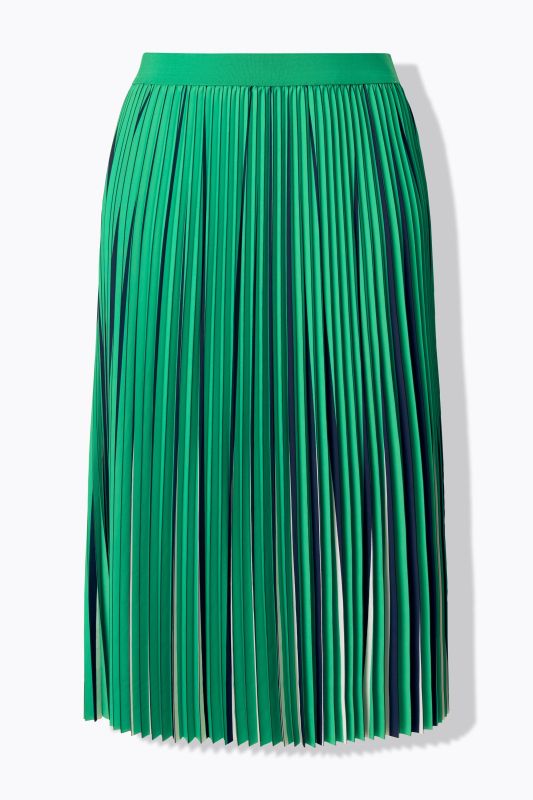 Jupe plissée. Imprimé à rayures. Taille élastique. Coupe évasée