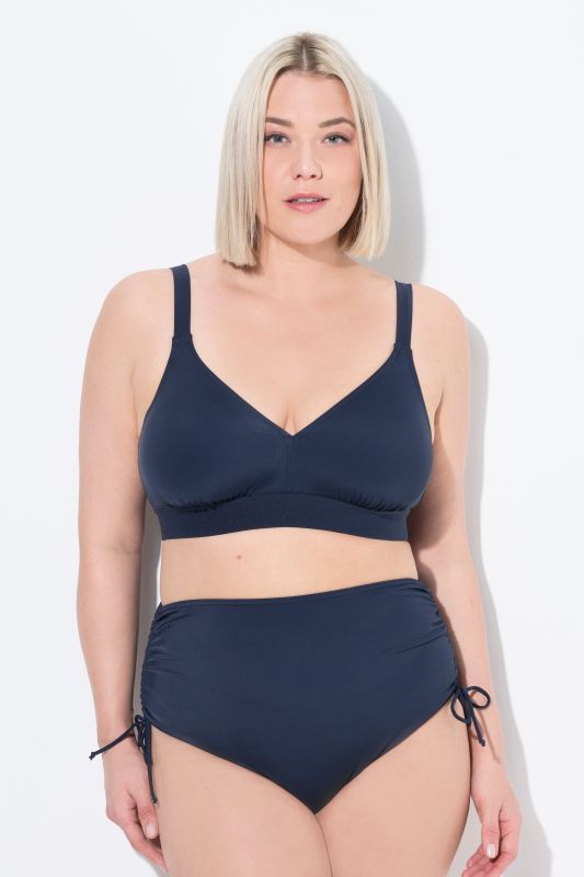 Haut de bikini sans bonnets souples. Doublure intégrale. Matière recyclée