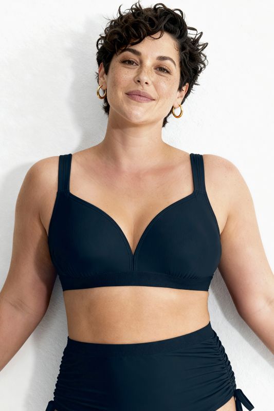 Haut de bikini sans bonnets souples. Doublure intégrale. Matière recyclée