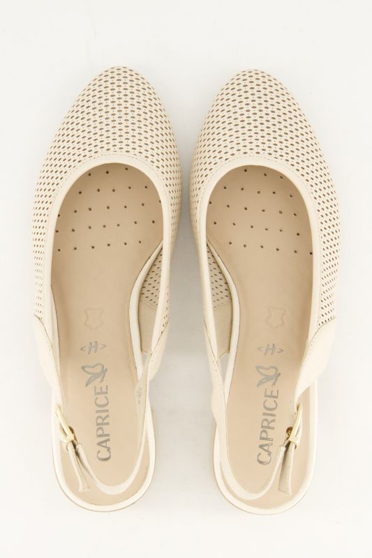 Slingbacks Caprice en cuir perforé - largeur H
