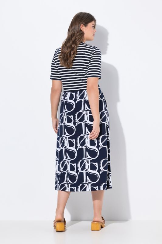 Robe en jersey à col V et manches 1/2, OEKO-TEX