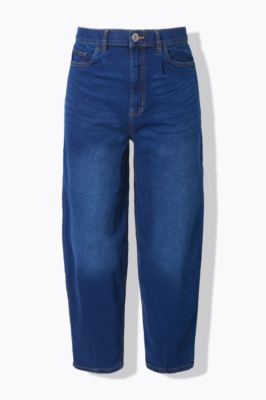 Jean ballon 5 poches, coupe High Waist, denim noir