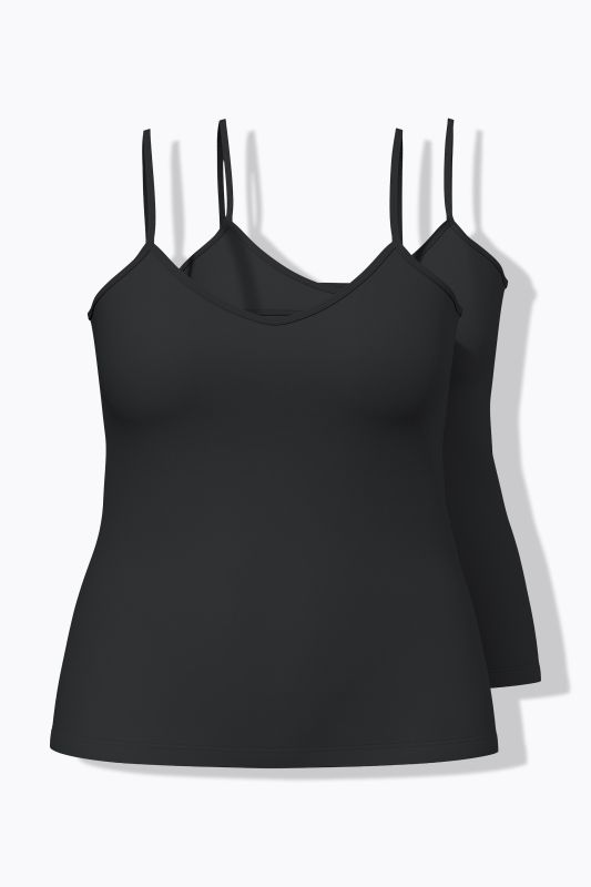 Hauts à col rond et fines bretelles. Lot de 2.
