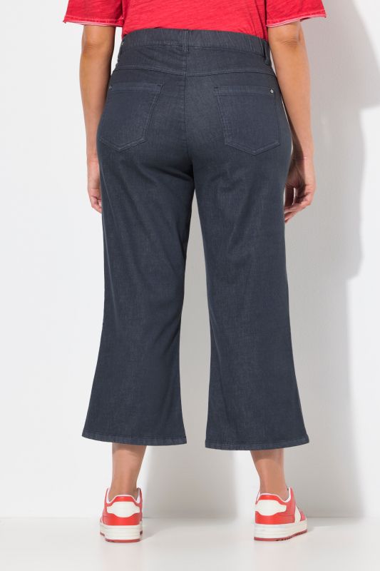 Jupe-culotte Mary en jean. Jambe large et taille élastique