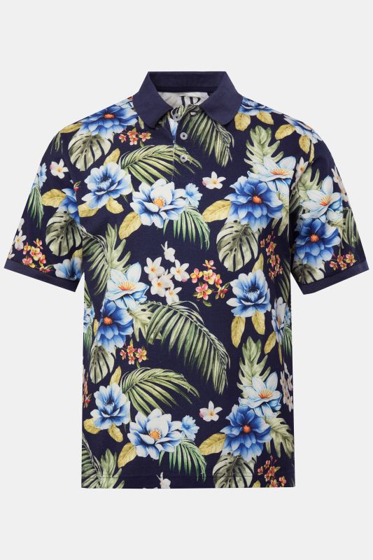 Polo JP 1880 en tissu piqué, manches courtes et imprimé all-over - jusqu'au 8 XL