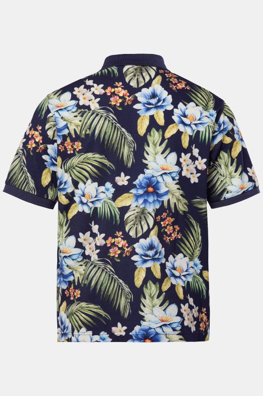 Polo JP 1880 en tissu piqué, manches courtes et imprimé all-over - jusqu'au 8 XL