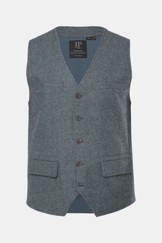 Gilet JP 1880 en tweed, finition FLEXNAMIC®, dos en maille - jusqu'au 7 XL