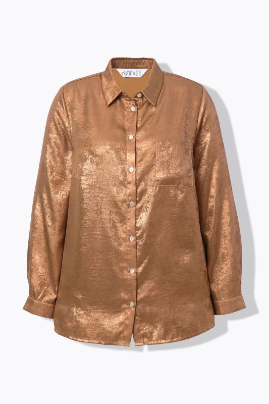 Chemisier coupe Boxy Shape, effet cuivré