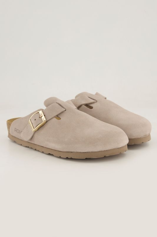 Mules en cuir suédé Rohde, semelle intérieure en cuir - largeur G